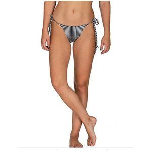 Hurley Women's Quick Dry Gingham Chky Tie Surf BTM, Black - Small*